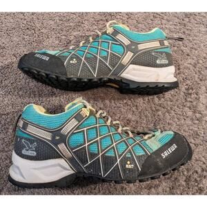 Women's Salewa Wild Fire Atlantis Sulphur Blue Hiking Shoes Size 6.5
